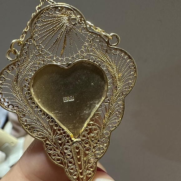 Elegant Gold plated Silver filigree Vintage Egyptian necklace - Picture 6 of 13